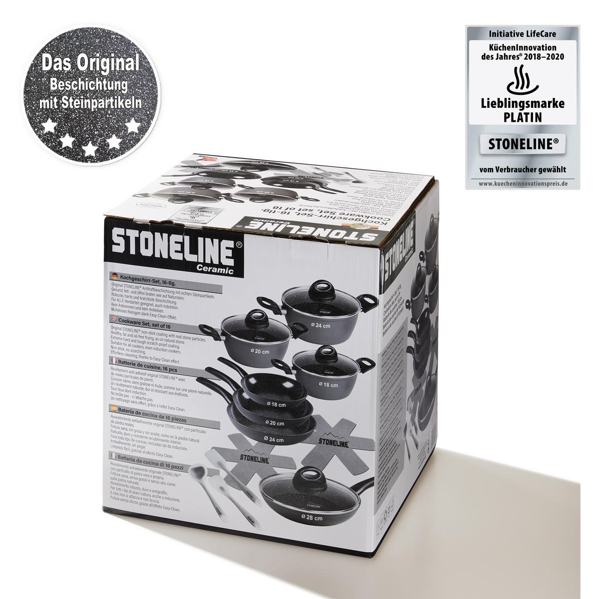 KOCHGESCHIRR SET 16-TEILIG - Grau, Metall - Stoneline