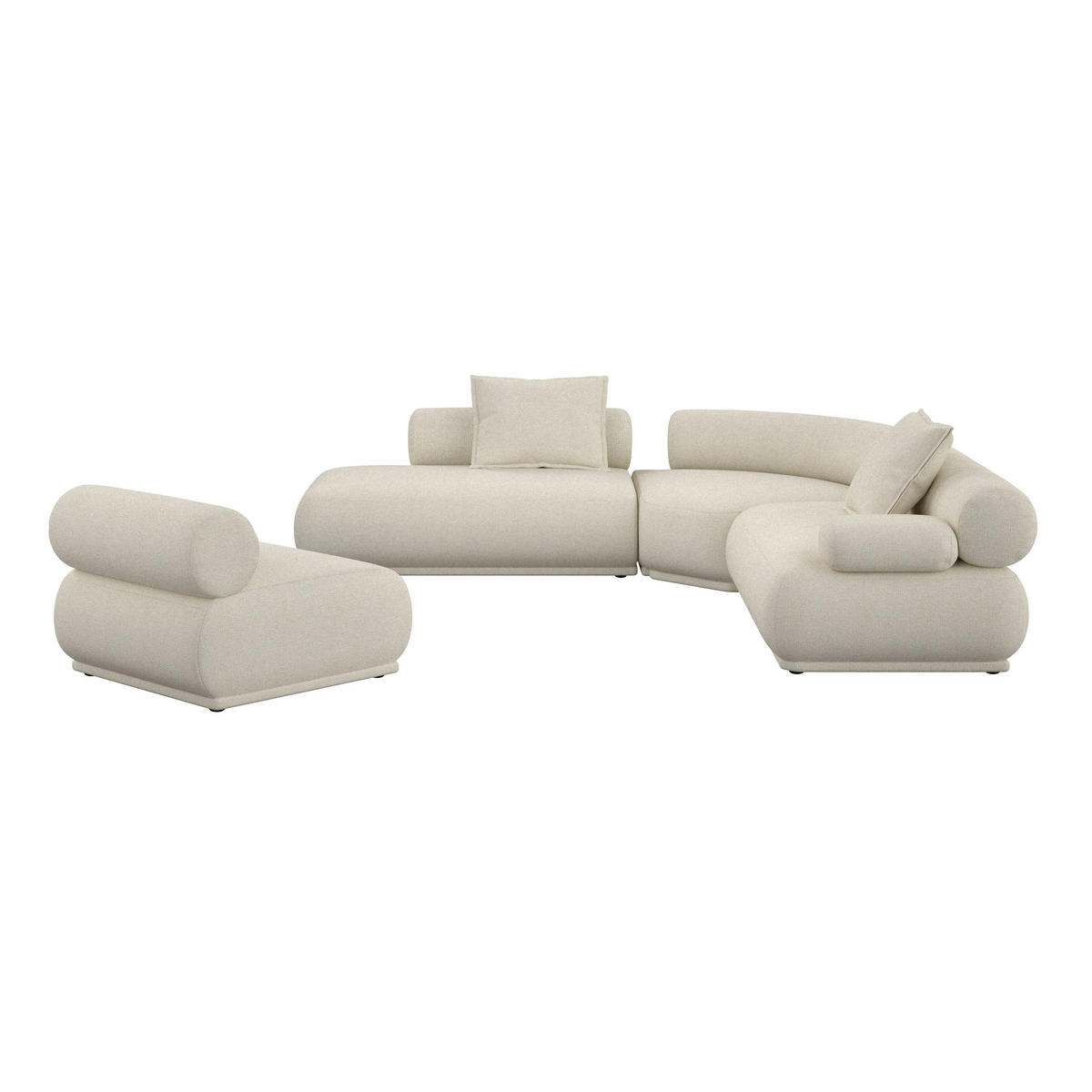 SOFA 7,5-SITZER Rembrandt Rechts Beige - Beige, Kunststoff (594/97cm) - Zuiver