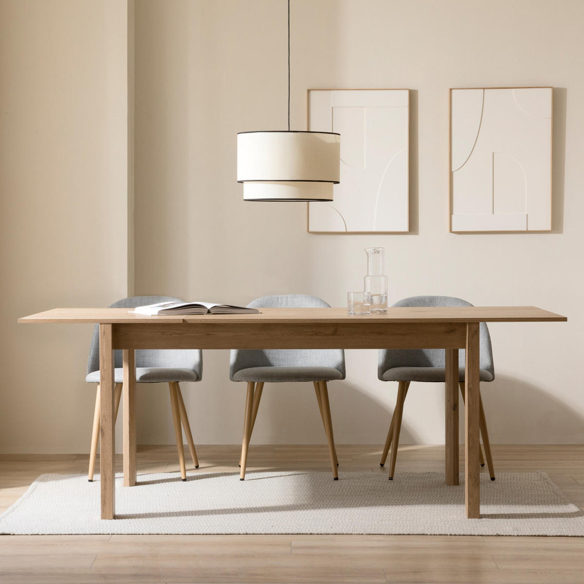 ESSTISCH Hegas Natur 90 x 140 - Braun, Holzwerkstoff (140/90/74cm) - Kenay Home