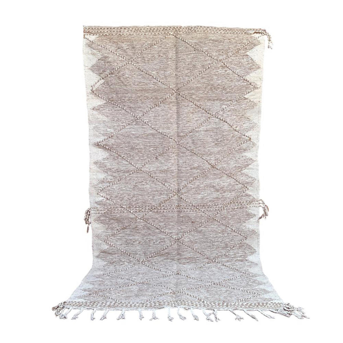 BERBERTEPPICH Kelim Marokko Wolle 200x 300 cm - Beige, Naturmaterialien (200/300cm) - AFK Living