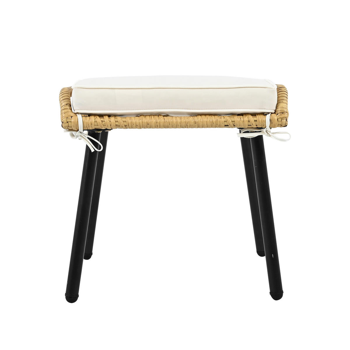 LOUNGESET Rattan Natur/Holzweiß 5-tlg. - Naturfarben, Metall - ComfortXL