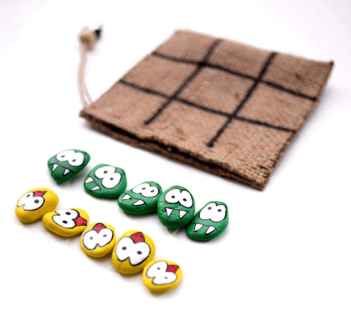 SPIEL Tic Tac Toe Spiel Holz Drei Gewinnt mehrfarbig - Grün, Holz (15/2.5cm) - DanDiBo