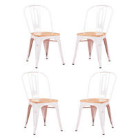 STÜHL-SET 4 Stück Metall Weiß - Weiß, Metall (44/83/53cm) - Nest Dream