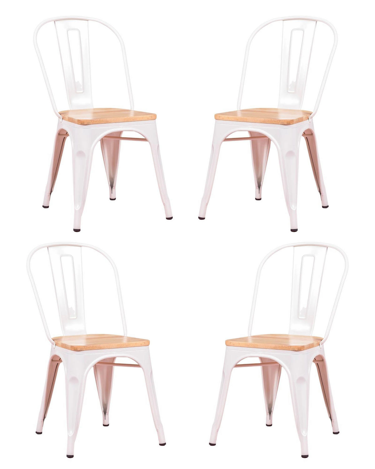 STÜHL-SET 4 Stück Metall Weiß - Weiß, Metall (44/83/53cm) - Nest Dream