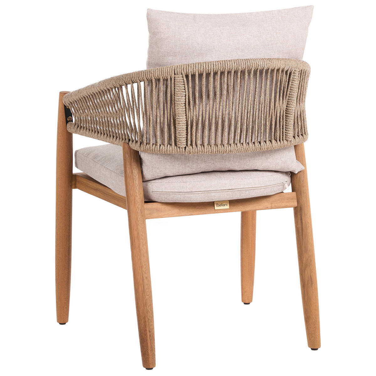 GARTENSTUHL 2er Set Akazienholz Hellgrau Marzamemi - Hellgrau/Braun, Holz (59/87/53cm) - Beliani