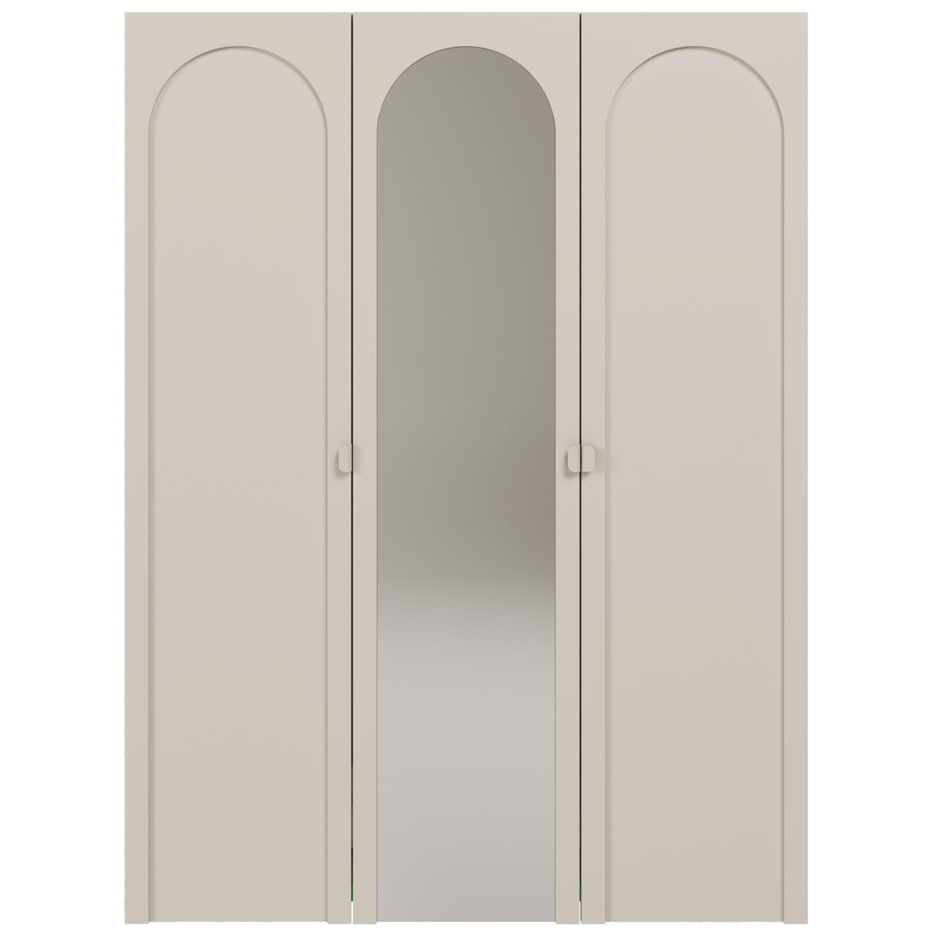 KLEIDERSCHRANK Arkadia Kaschmirgrau mit Spiegel 100 cm - Taupe, Holzwerkstoff (150/200/53cm) - Selsey