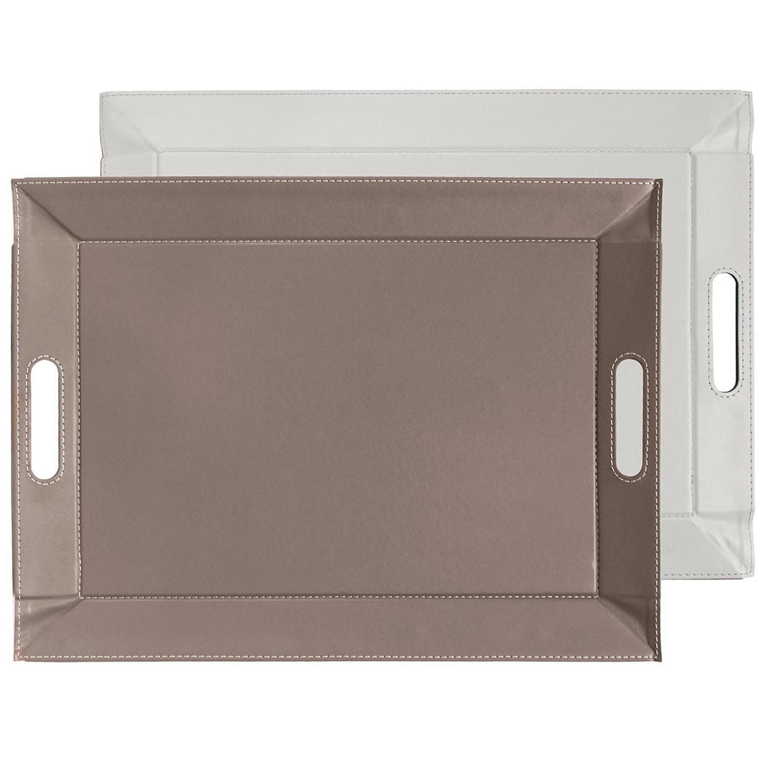WENDETABLETT Taupe / Weiss - 55 x 41cm - Weiß, Textil (41/0.8/55cm) - Freeform