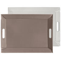 WENDETABLETT Taupe / Weiss - 55 x 41cm - Weiß, Textil (41/0.8/55cm) - Freeform