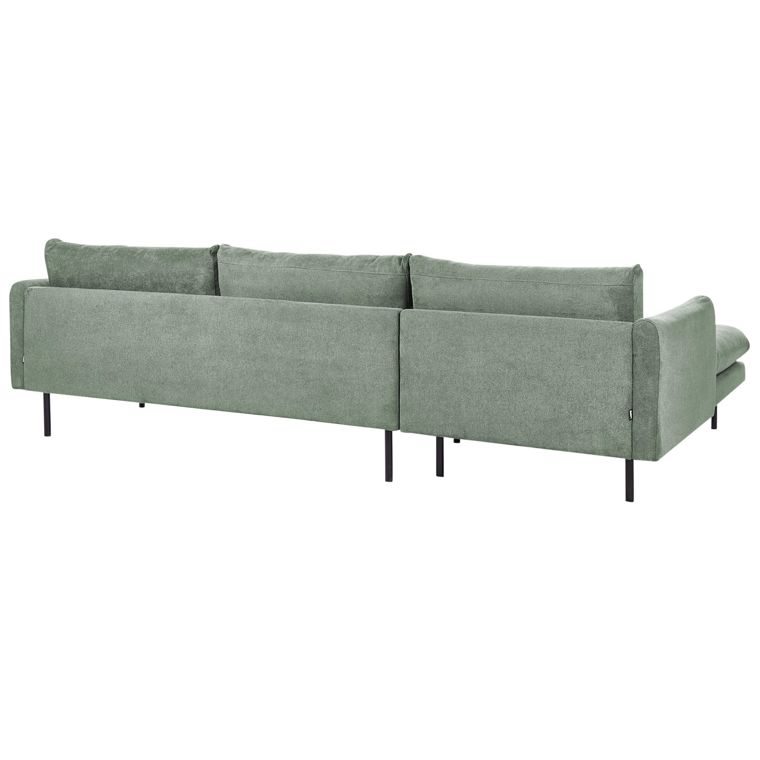 Beliani Ecksofa Hellgrün, Grün, Schwarz 279x162 cm