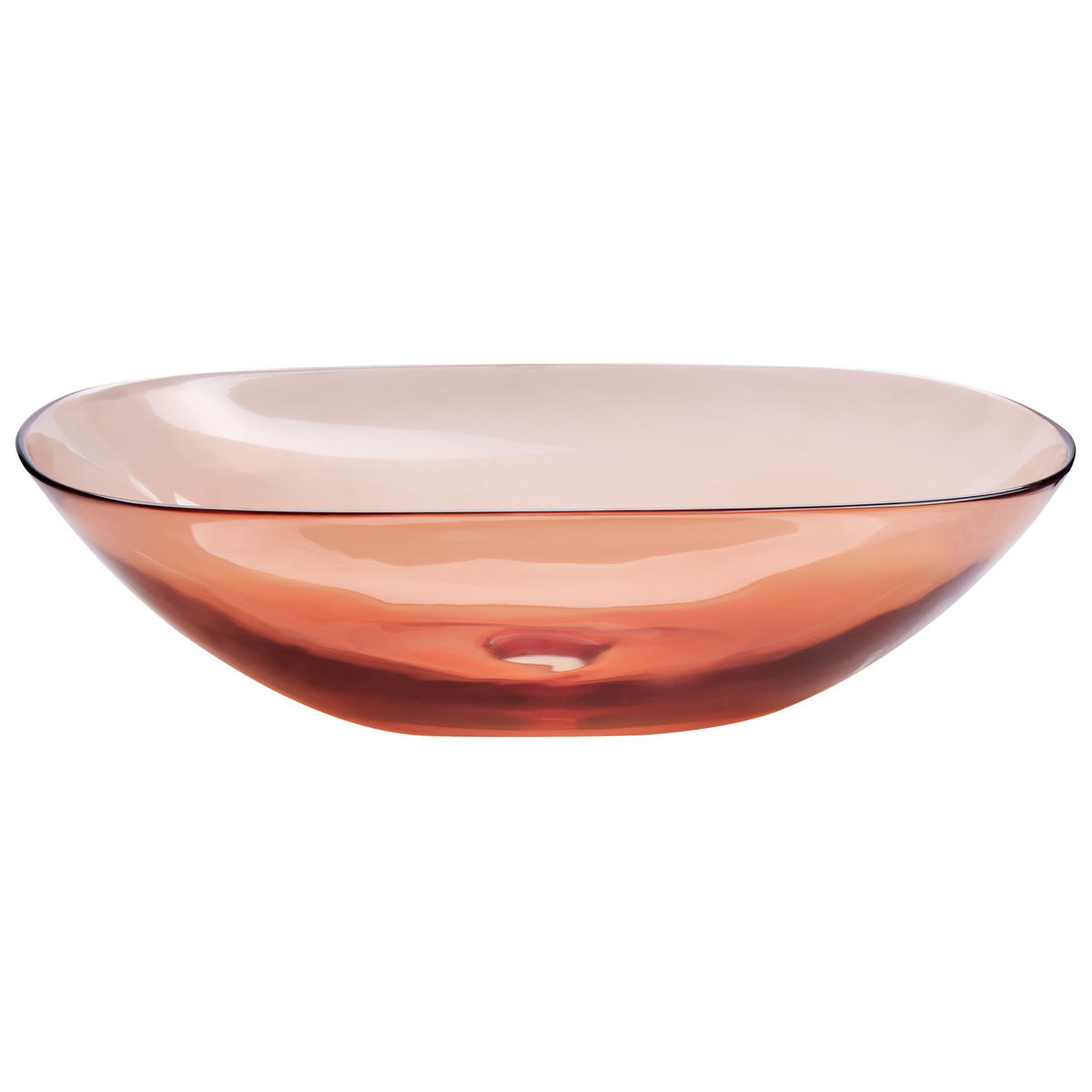 AUFSATZWASCHBECKEN Hellrot 54/36 cm Mineralwerkstoff Moengo - Hellrot/Transparent, Keramik (54/15/36cm) - Beliani