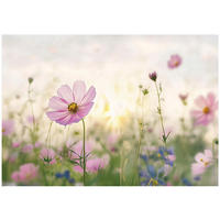FOTOTAPETE Blumenwiese Vlies Tapete Wohnzimmer 400x280 - Multicolor, Papier (400/280cm) - Wallarena