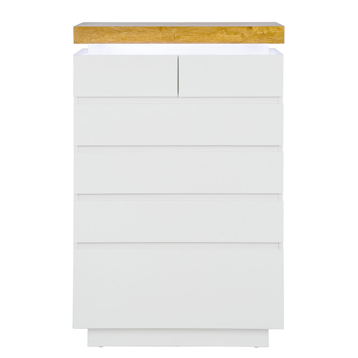 KOMMODE - Inkl. Beleuchtung - Eichefarben/Weiß, Holzwerkstoff (73/113/40cm) - home24