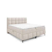 BOXBETT mit Stauraum und Topper 180x200 cm Creme - Creme, Textil (180/200cm) - Home Collective