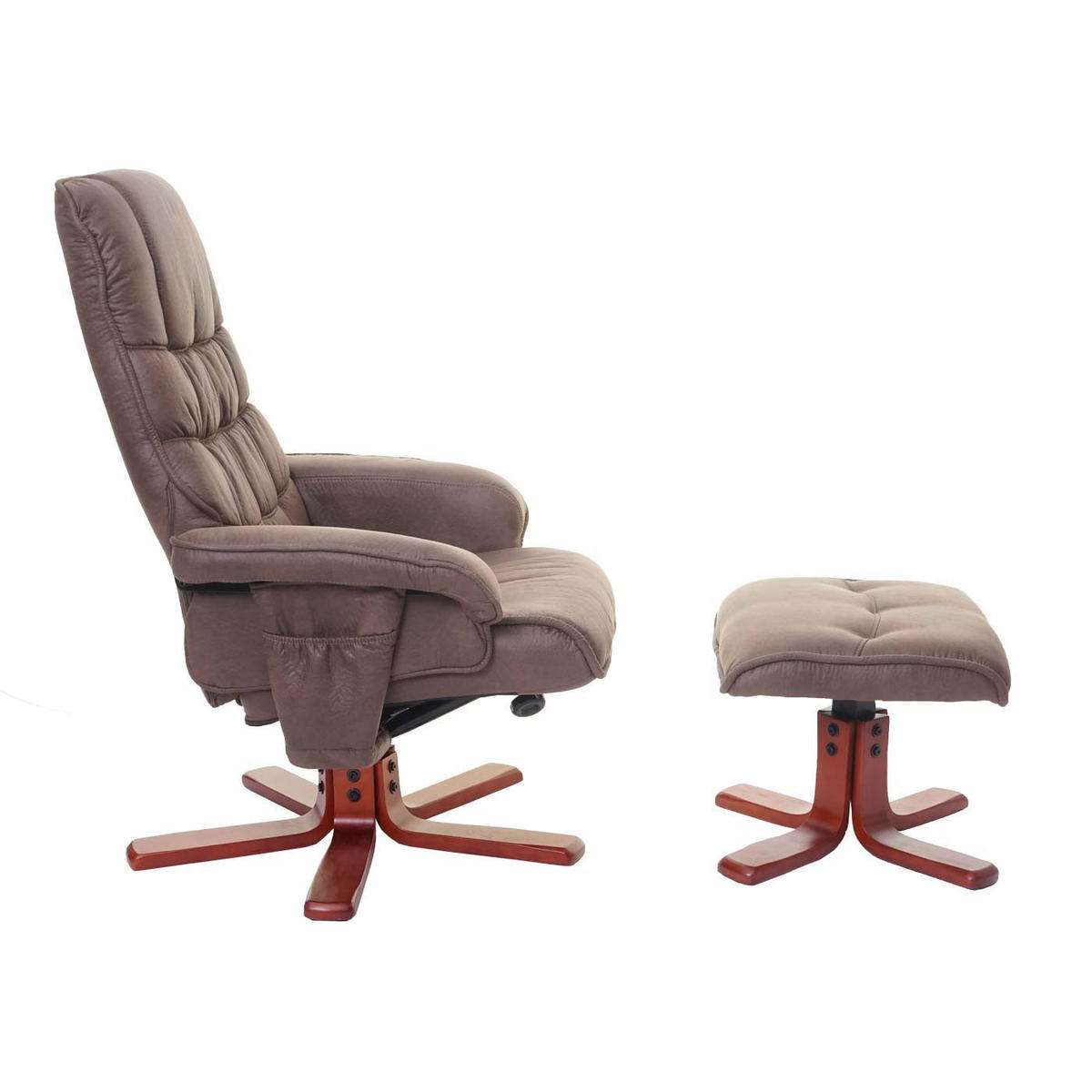 RELAXSESSEL MIT HOCKER Braun - Braun, Textil (80/103/110cm) - MCW