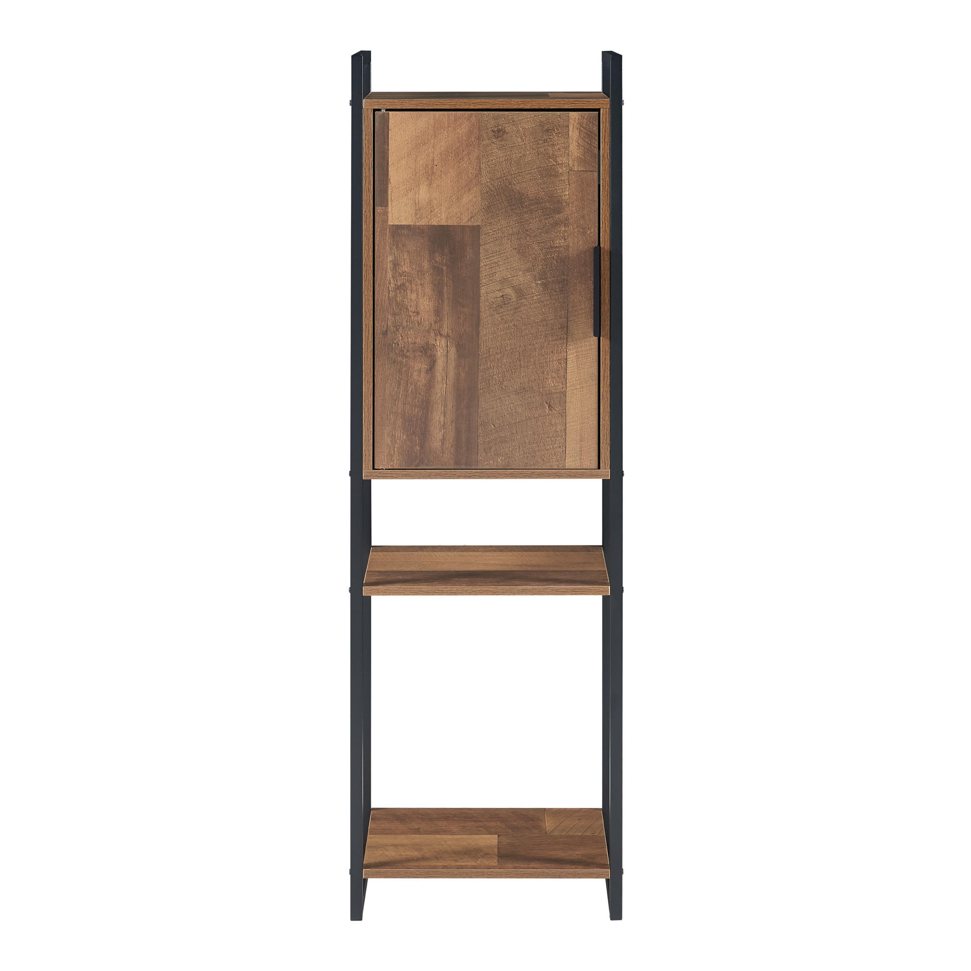 BADEZIMMERSCHRANK Namsskogan - Walnussfarben/Schwarz, Holzwerkstoff/Metall (35/115/25cm) - [en.casa]
