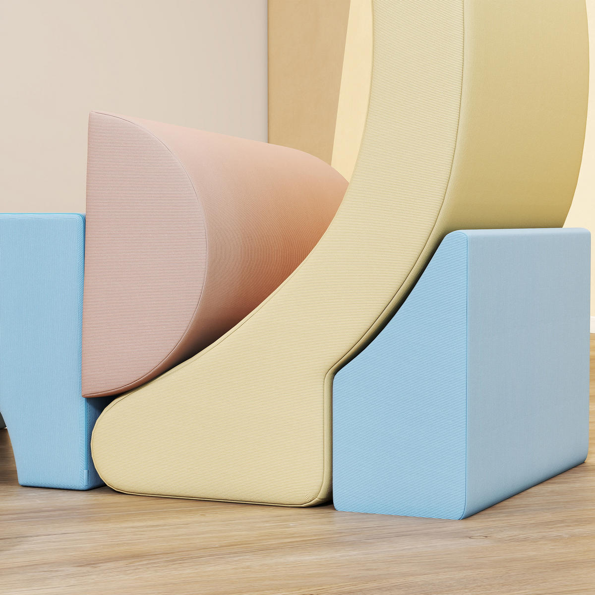 SCHAUMSTOFF-BAUSTEINE 5 Softbausteine Klettern Riesenbausteine Mehrfarbig - Multicolor, Textil (48/85cm) - AIYAPLAY