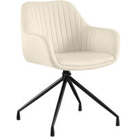 ESSZIMMERSTUHL Samt Creme - Creme/Schwarz, Textil/Metall (58/81/58cm) - CLP