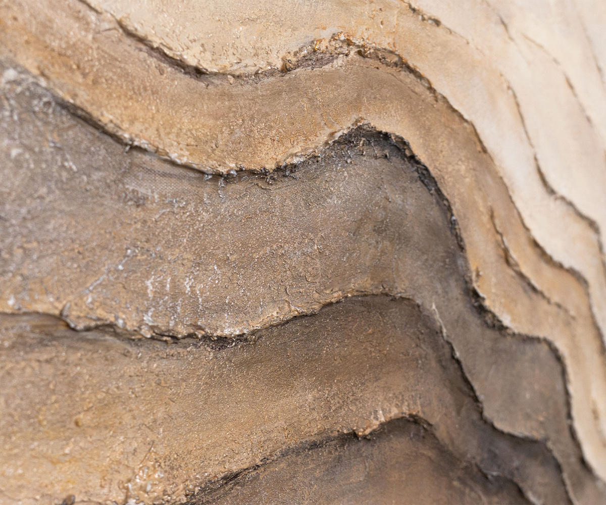 GEMÄLDE Erinnerung der Erde Schattenfugenrahmen Grau 140x100 cm - Grau, Holz (140/100cm) - YS-art gallery