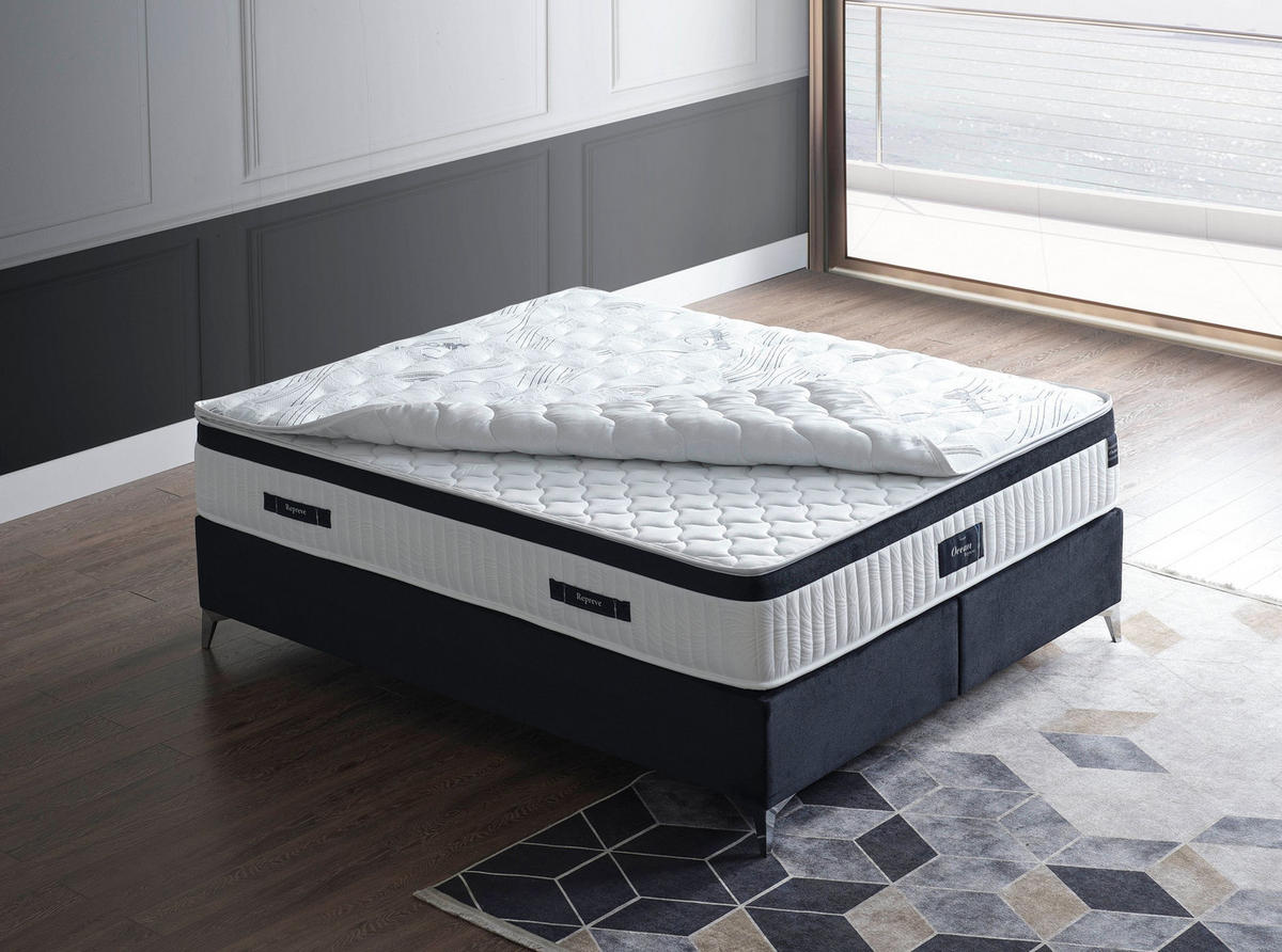 POLSTERBETT-SET Ocean 160x200 Anthrazit - Bett inkl. Matratze - Anthrazit, Metall (160/200cm) - Villa Möbel