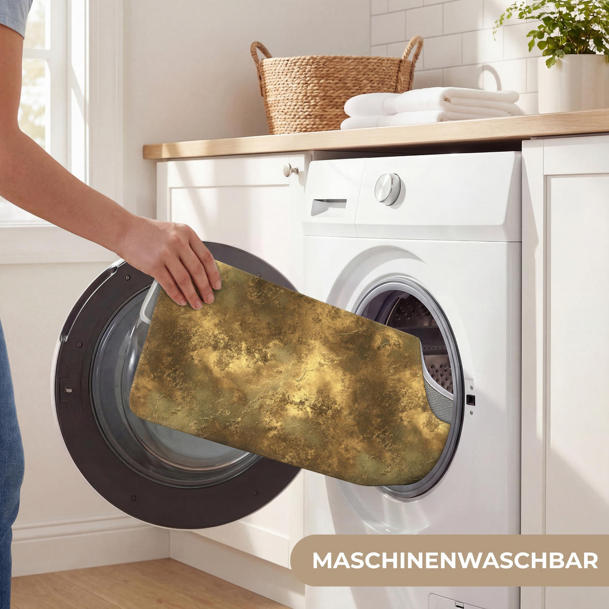 WC-VORLEGER Antik - Metallic-Look - Gold Toilettenvorleger 55x60 cm - Goldfarben, Kunststoff/Textil (55/1cm) - OnlyWow