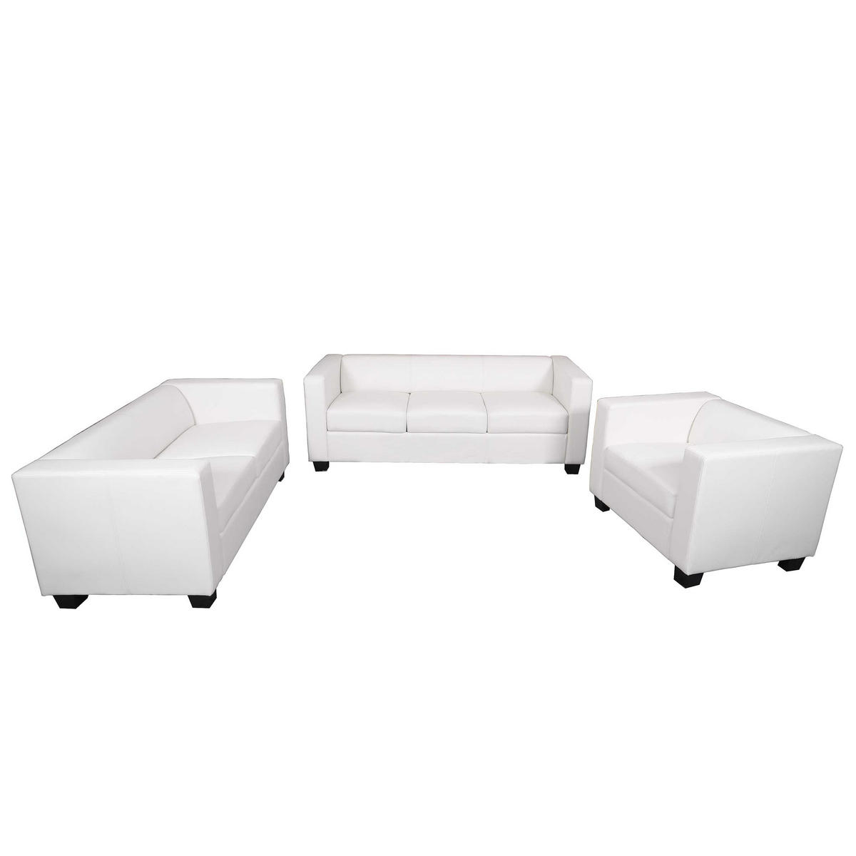 SOFAGARNITUR Reinweiß 3er-Set - Weiß, Textil (400/70/300cm) - MCW