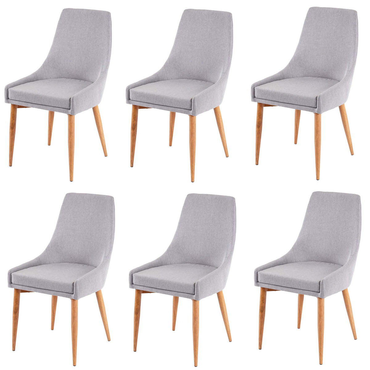 ESSZIMMERSTUHL Hellgrau 6er-Set - Hellgrau, Textil (50/89/60cm) - MCW