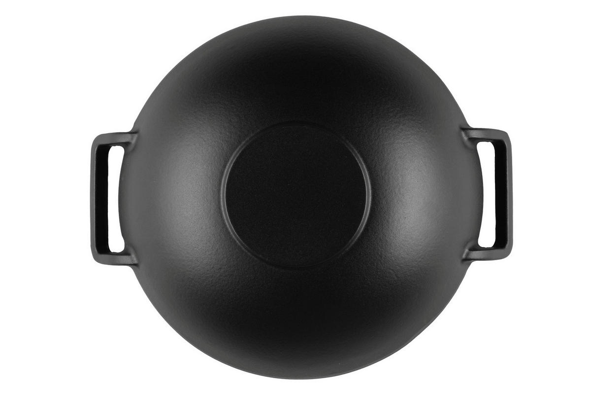 WOK Gusseisen Ø 30 cm - Schwarz, Metall (30cm)