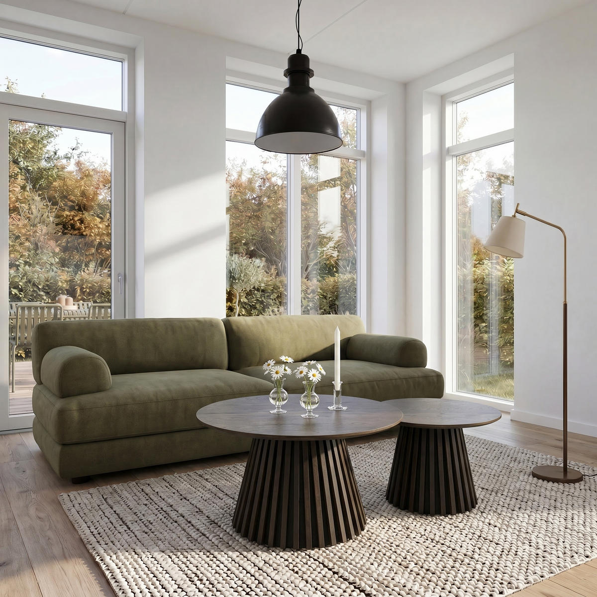 COUCHTISCHE 2er Set Räuchereiche - Braun, Holzwerkstoff (80/80/45cm) - Furnhouse