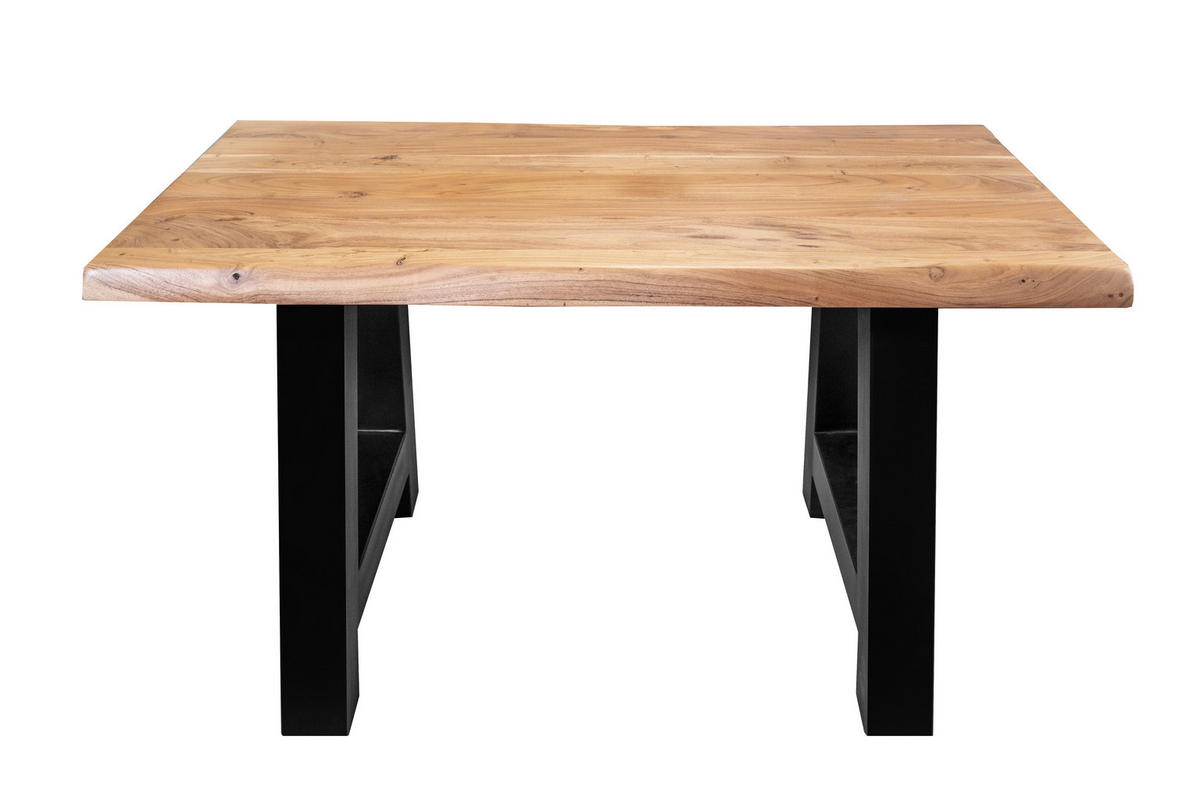 ESSTISCH CALI - Beige/Schwarz, Holz/Metall (80/120/77cm) - SAM