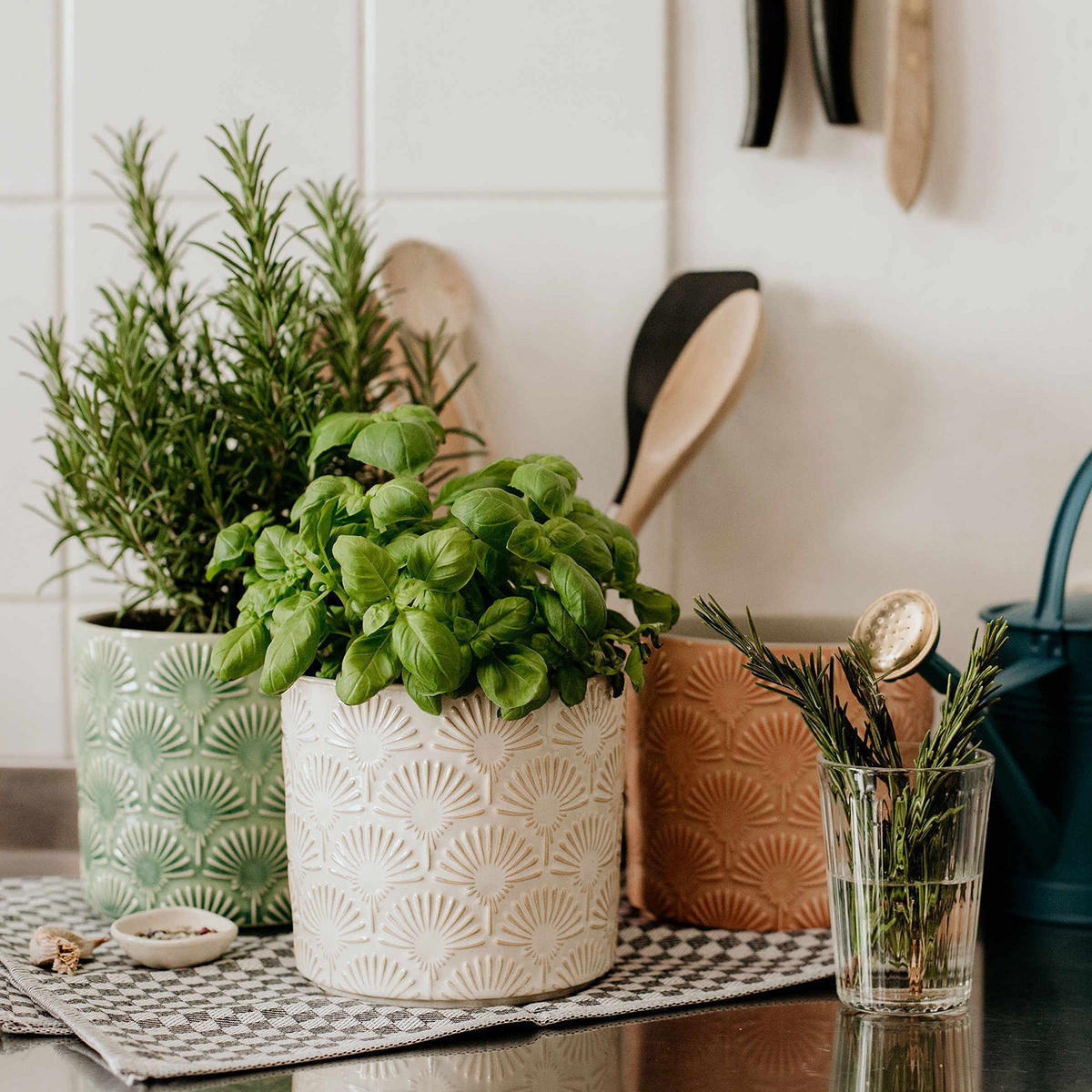 BLUMENTOPF (6er Set) Bloomy - Creme, Keramik (13cm) - BUTLERS