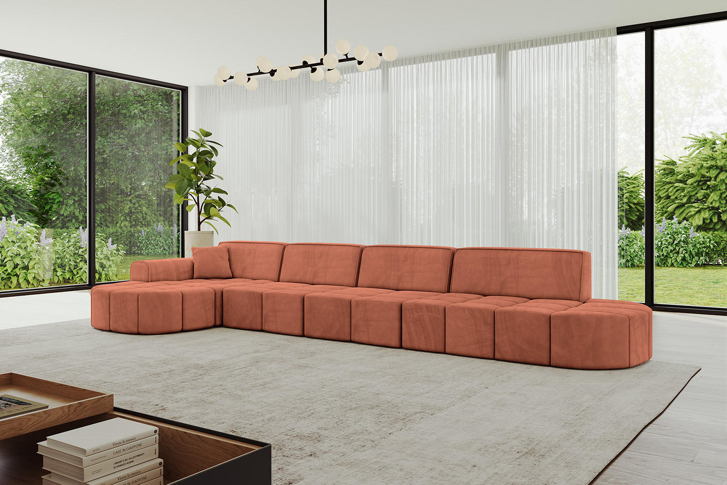 Thumbnail - Altdecor Ecksofa, Koralle, Textil, 3-Sitzer, 413x79.5x171 cm, Wohnzimmer, Sessel, Relaxliegen