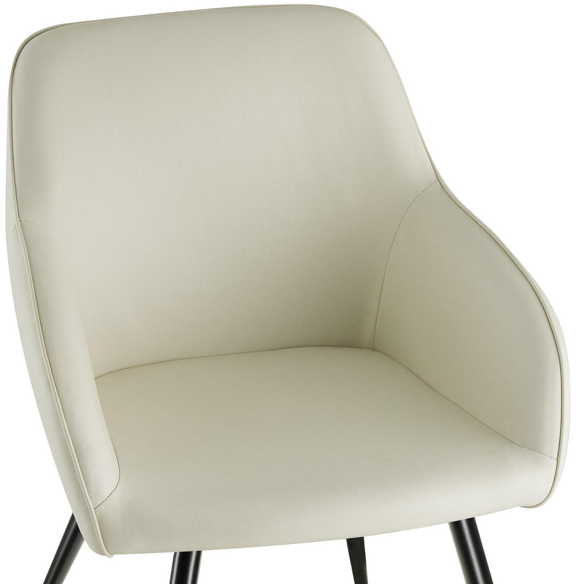 ESSZIMMERSTUHL Marilyn,58 x 62 x 82 cm,creme/schwarz - Creme/Schwarz, Textil (58/82/62cm) - tectake