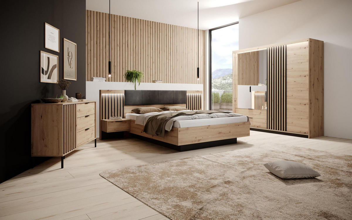 NACHTTISCH TALLY Beige, Schwarz 51x40x104 cm - Beige/Schwarz, Holzwerkstoff (51/104/40cm) - FURNLUX