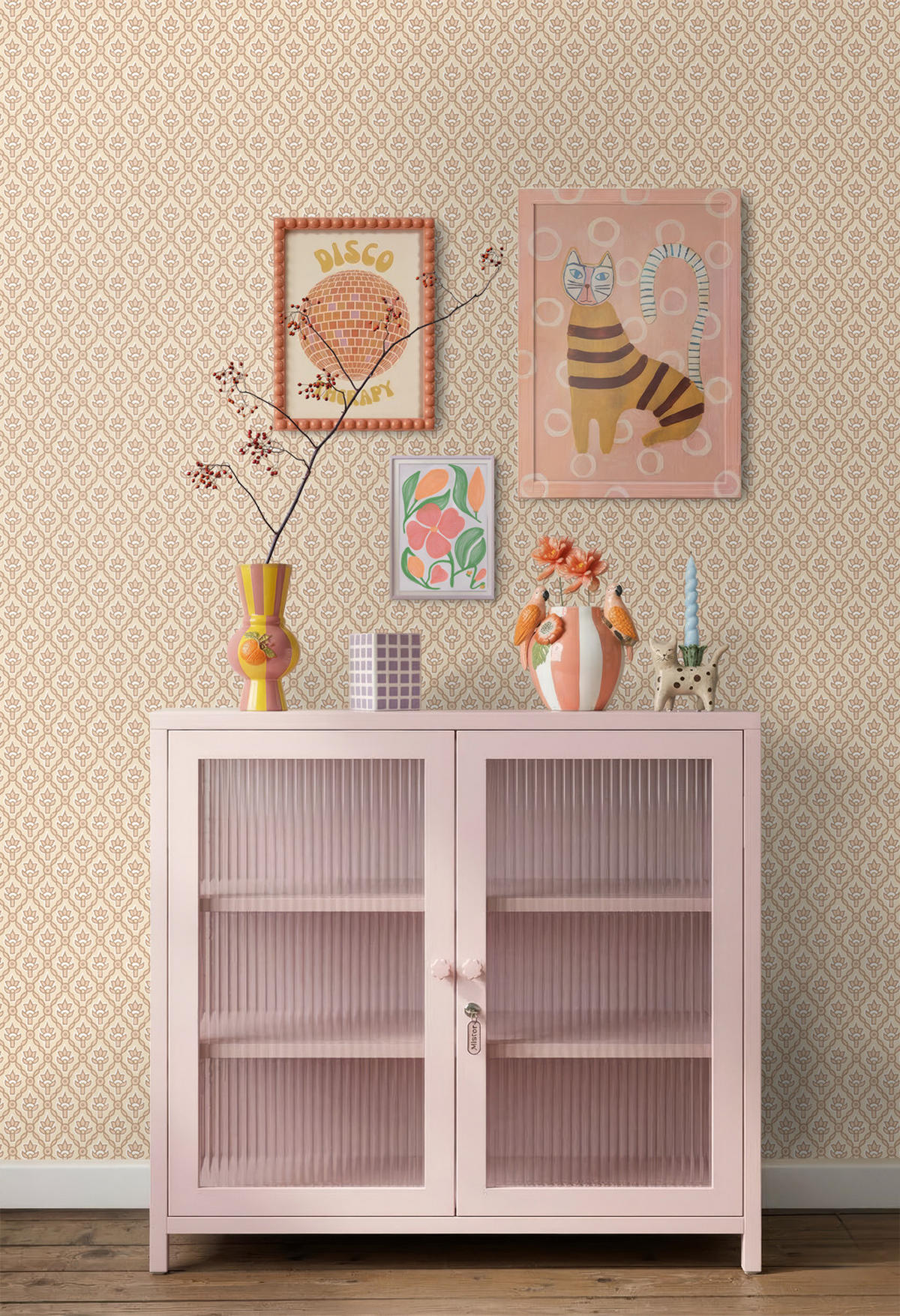 TAPETE Blumenmuster 50 x 900 cm - Pink, Papier (50/900cm) - ESTAhome