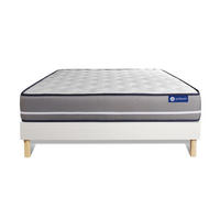 BETT Actimemo pur Memory-Schaum 130 x 190 cm h3 - Kit Bettgestell Weiß - Beige/Weiß, Karton/Holz (130/190cm) - ACTISOM