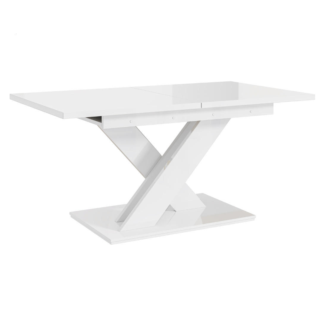 ESSTISCH Weiß Hochglanz Ausziehbar 140 - 180 cm - Weiß Hochglanz, Holzwerkstoff (140/80/75cm) - PROSPERO