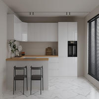 ECKKÜCHE 390 × 260 cm - Aspen K107-M860 - in Weiß /Hochglanz - Weiß, Holz (390/260/210cm)