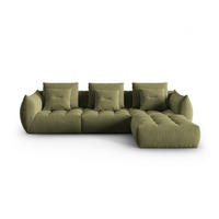 ECKSOFA modular links Bloom aus Samt hellgrün 2 Sitzplätze - Hellgrün, Textil (216/332cm) - Micadoni