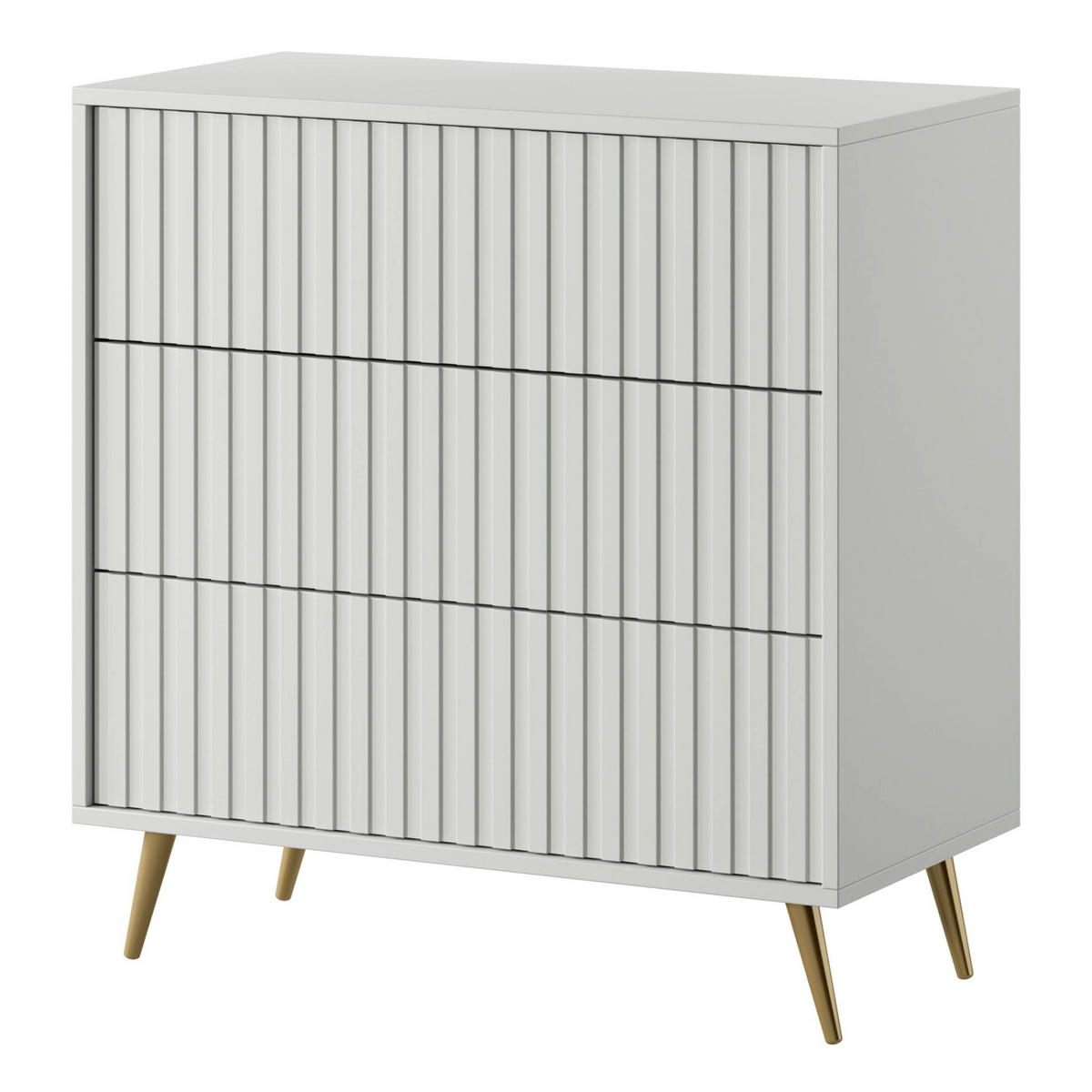 SIDEBOARD Bello weiß mit goldenen Beinen, 79 cm - Goldfarben/Weiß, Holzwerkstoff/Metall (79/78/38cm) - Selsey