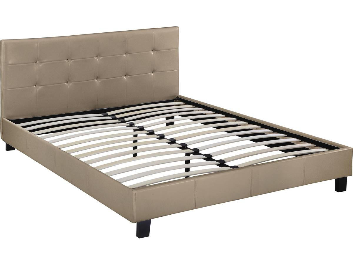 BETT julia Taupe - Taupe, Textil (200/160cm) - Habitat Garten