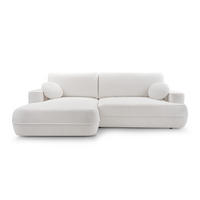 ECKSOFA FUGO Boucle Weiß L - Links - Schwarz/Weiß, Kunststoff/Textil (168/260cm) - Luxkor24