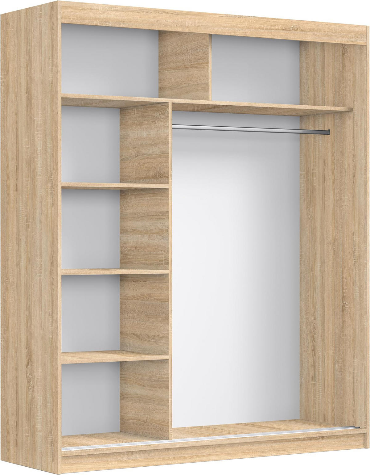 SCHIEBETÜRENSCHRANK mit Spiege lSonoma - Sonoma Eiche, Holzwerkstoff (200/215.5/59cm) - MebLocker