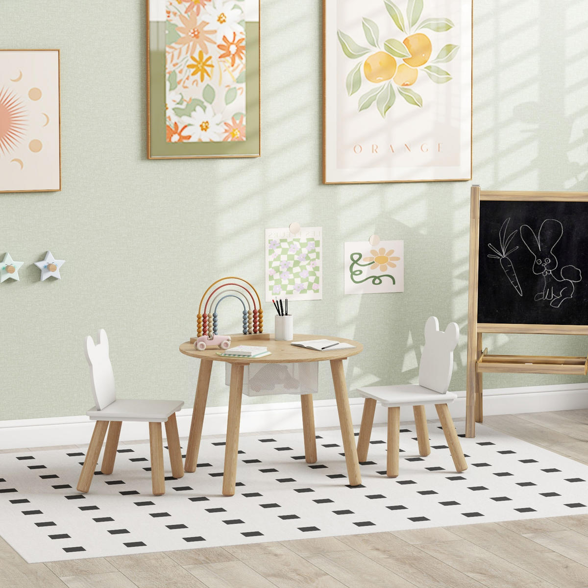KINDERSITZGRUPPE DE-17517 Naturholz/Weiß - Naturfarben, Holzwerkstoff (60/44/60cm) - ComfortXL
