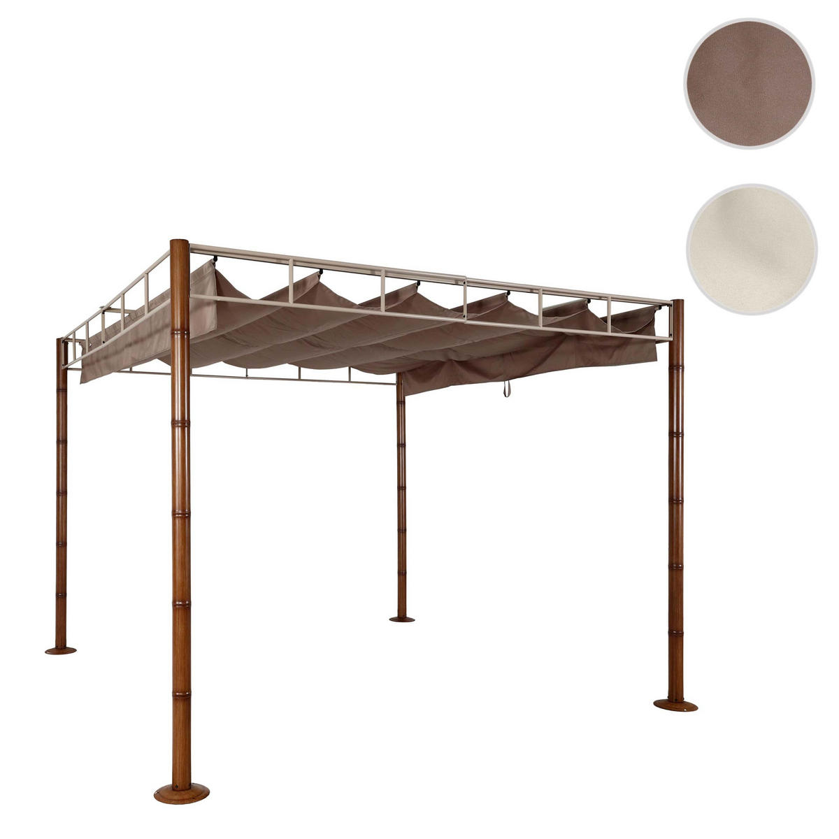 PERGOLA 220x300x300cm Taupe-Braun - Braun, Metall (300/220/300cm) - BERLINLODGE