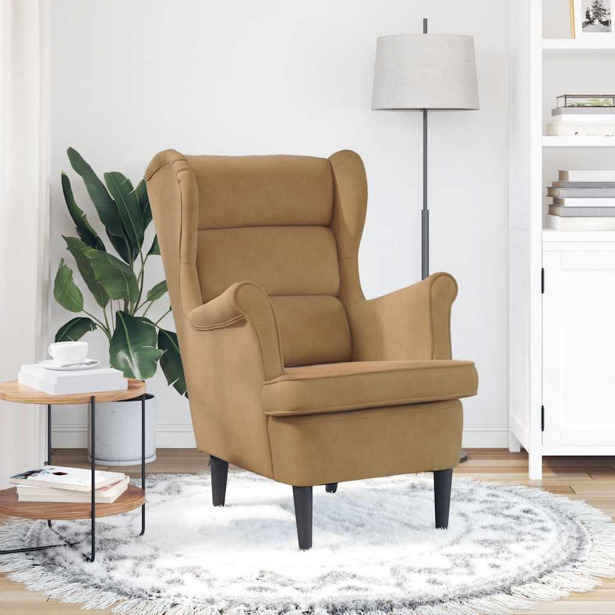 SESSEL BRAUN SAMT - Braun, Textil (84/100/74cm) - vidaXL