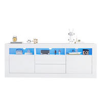 TV-SCHRANK mit Weiß Hochglanzfront, LED und Stauraum 160/35/60 cm - Weiß, Holzwerkstoff (160/60/35cm) - Redom