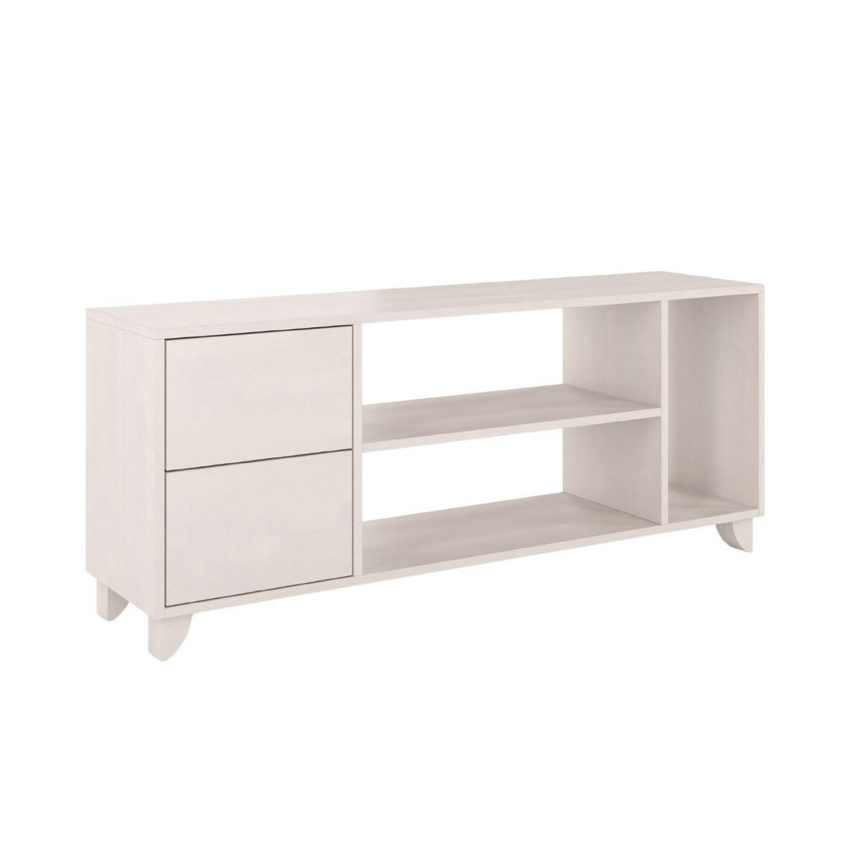 MASSIVHOLZ-TV-SCHRANK Viveca, Buche - lackiert, Weiß - Weiß, Holz/Buchenholz (140/57.4/45cm) - Visby