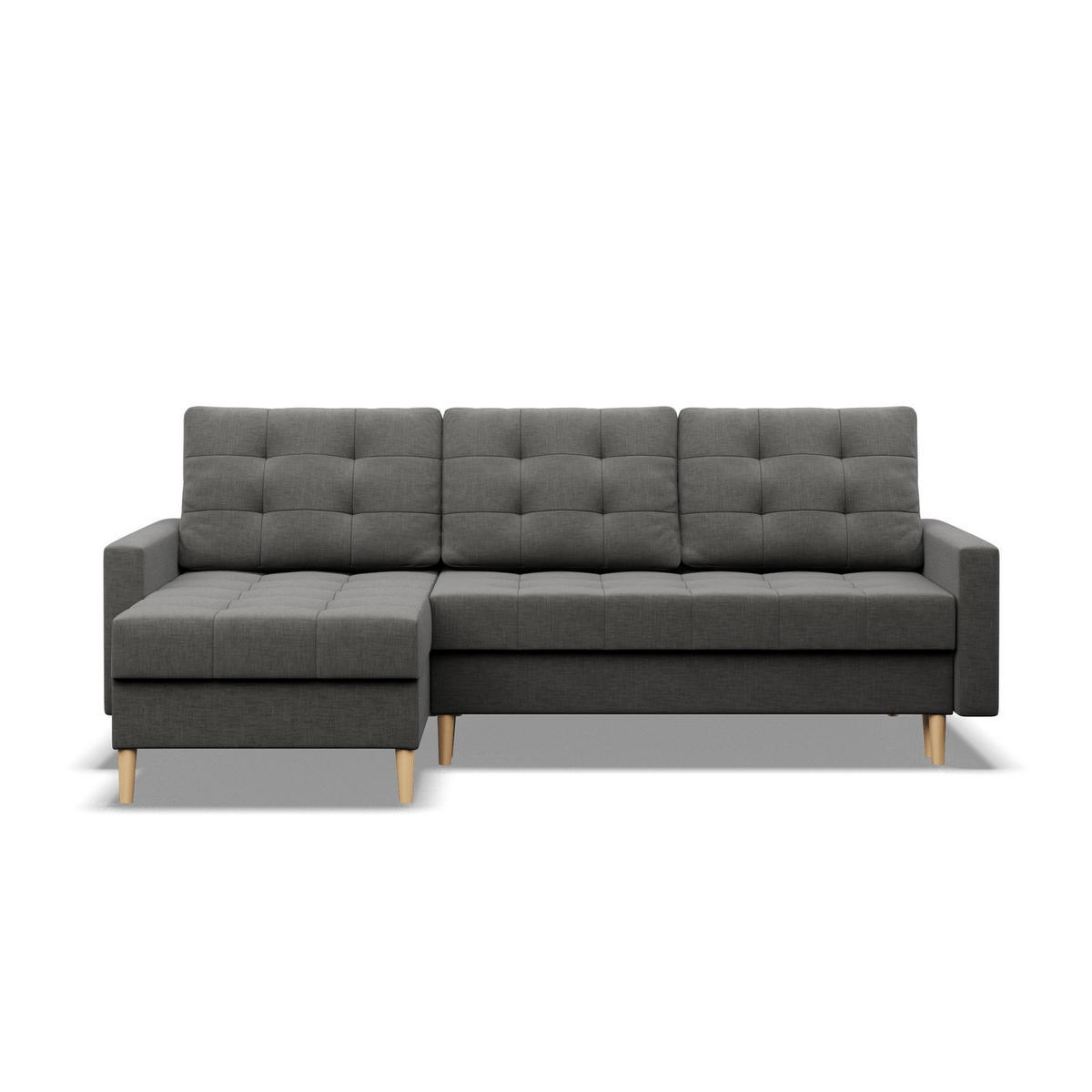 ECKSOFA MIT SCHLAFFUNKTION ELMA, Dunkelgrau - Dunkelgrau, Textil (223/140cm)