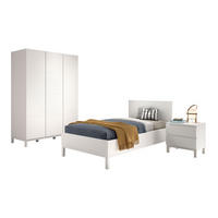 KINDERZIMMER SET Keely Kiefer weiß Einzelbett Nachtkonsole Schrank - Weiß, Holz (58/196/149cm) - 58aufmkessel