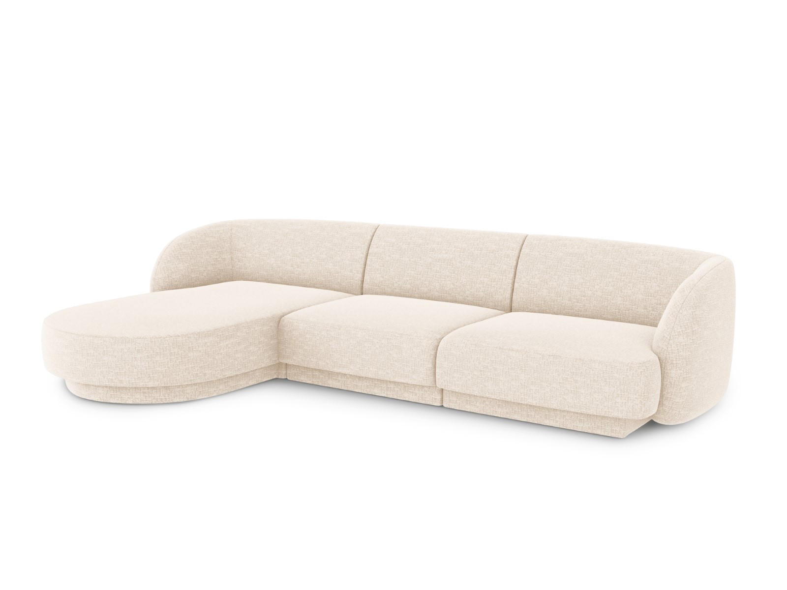 Thumbnail - Micadoni Ecksofa, Creme, Textil, 4-Sitzer, L-Form, 255x156 cm, Hergestellt in Europa, Oeko-Tex®, Wohnzimmer, Sofas & Cou...